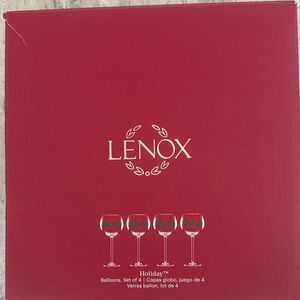 Lenox Red and Gold Balloon Glass Set
